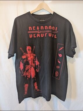 Deadpool Graphic Tee Black & Red‎ Men’s T-Shirt Marvel Movies